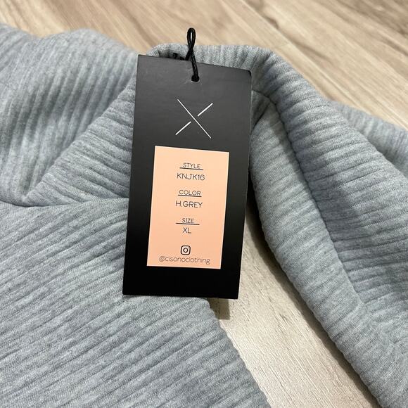 CiSono Classy Women’s Heather Gray Asymmetrical Zip Up Outwear Jacket XL - Picture 9 of 12